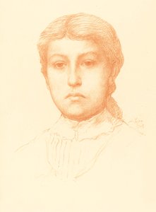 Chef för en ung flicka Huvud av en ung flicka. av Alphonse Legros