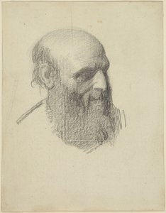 Huvudet på en skäggig man av Alphonse Legros