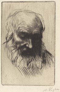 En gammal mans huvud (Etude de tete) av Alphonse Legros