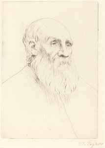 Chef för en gammal man Etude de tete. av Alphonse Legros