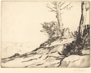 Kulle med buskar La butte aux broussailles. av Alphonse Legros