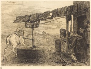 Hästdriven Mill Le manege. av Alphonse Legros