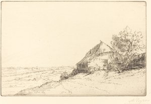 Hovel on a Hillside Masure sur la colline. av Alphonse Legros