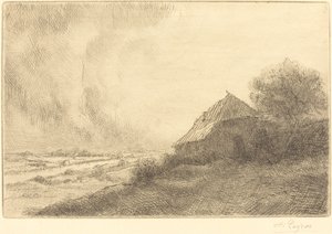 Hovel on a Hillside Masure sur la colline. av Alphonse Legros