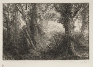 I skogen vid Conteville. av Alphonse Legros