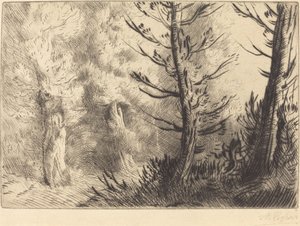 I skogen Fontainebleau av Alphonse Legros