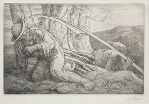 Döden och vedhuggaren 5:e tallriken. av Alphonse Legros