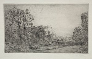 Landskap: Soluppgång av Alphonse Legros