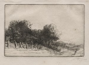 Landskap Ett landskap. av Alphonse Legros
