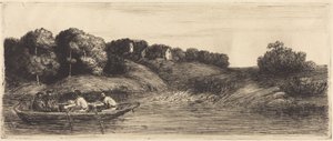 Landskap med båt, 1:a plåten  (Landskapet med båten) av Alphonse Legros