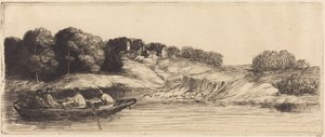 Landskap med båt, 1:a planschen av Alphonse Legros