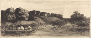 Landskap med båt, 1:a plattan Landskap med båt. av Alphonse Legros