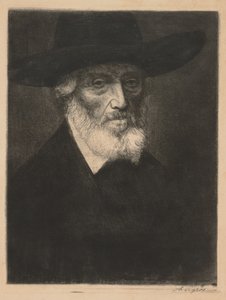 Stort porträtt av Thomas Carlyle. av Alphonse Legros
