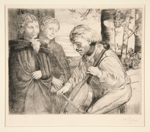 Spelaren på viol (The Viol Player) av Alphonse Legros