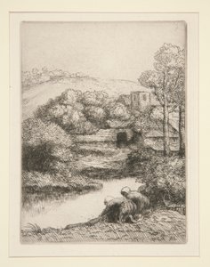 Washhouse, eller Washerwomen av Alphonse Legros