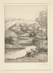 Washhouse, eller Washerwomen av Alphonse Legros