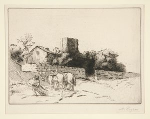 Le mur du presbytere (prästgårdsmuren) av Alphonse Legros