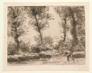 Les bords de la Liane (Lianens stränder) av Alphonse Legros