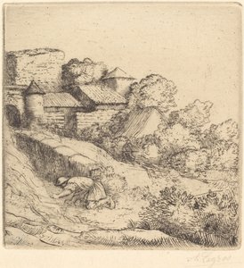 Little Burner of Grass Den lilla brännaren av gräs. av Alphonse Legros
