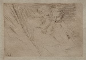 Mab och Cupid. av Alphonse Legros