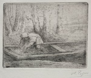 Man in a Punt av Alphonse Legros