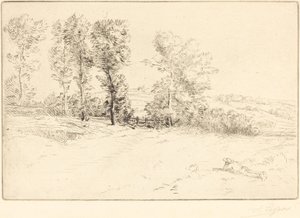 Meadow in Sunshine (Le pre ensoleille) av Alphonse Legros