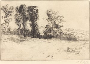 Äng i Sunshine Le pre ensoleille. av Alphonse Legros