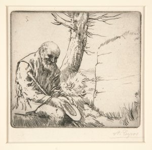 Mendiant, son Chapeau a la Main (tiggare med hatten i händerna) av Alphonse Legros