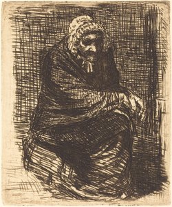 Gammal kvinna sittande Den gamla kvinnan sittande. av Alphonse Legros