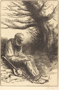 Gammal man, gammalt träd av Alphonse Legros