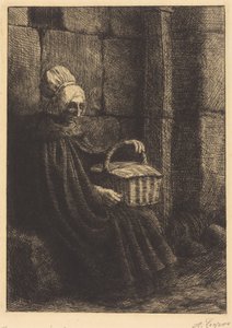 Bondkvinna från Boulogne (Bondkvinna från trakten kring Boulogne, även kallad ”Kvinnan med korgen”) av Alphonse Legros