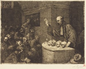 Kurs i frenologi, 2:a plåten (Le cours de phrenologie) av Alphonse Legros