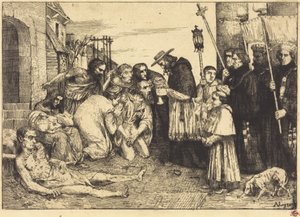 Pestdrabbade i Rom (Les pestifères de Rome) av Alphonse Legros