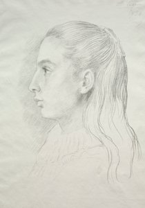Porträtt av fröken Nora E. Legros, 1896. av Alphonse Legros