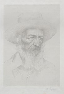 Porträtt av Alfred Lord Tennyson. av Alphonse Legros