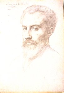 Porträtt av Arsène Alexandre av Alphonse Legros