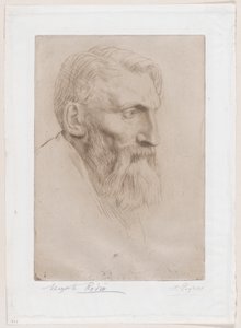 Porträtt av Auguste Rodin av Alphonse Legros