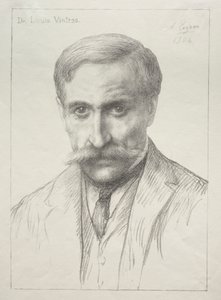 Portrait of Dr. Louis Vintras. av Alphonse Legros