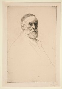 Porträtt av G.F. Watts, R.A. av Alphonse Legros