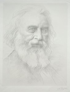 Porträtt av Henry Wadsworth Longfellow 2:a plattan. av Alphonse Legros