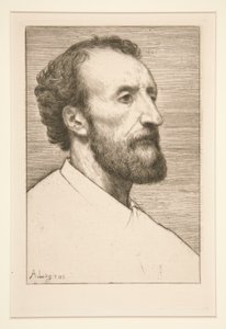 Porträtt av Jules Dalou av Alphonse Legros