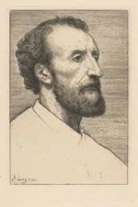 Porträtt av Jules Dalou av Alphonse Legros