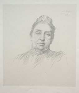 Porträtt av Madame Kemp, 3:e tavlan framifrån. av Alphonse Legros
