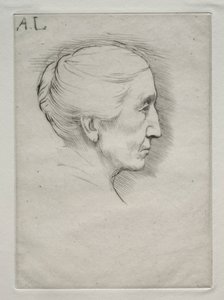 Porträtt av Mme. Emily Hughes 1:a plattan. av Alphonse Legros