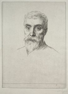 Porträtt av Sir Hiram S. Maxim av Alphonse Legros