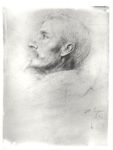 Porträtt av Walter Crane (1845-1915) av Alphonse Legros