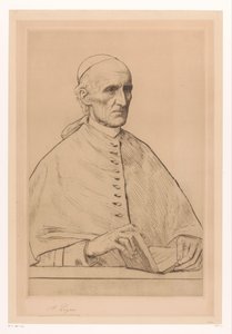 Porträtt av kardinal Henry Eduard Manning, ärkebiskop av Westminster av Alphonse Legros