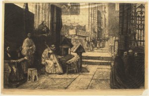 Procession i en spansk kyrka av Alphonse Legros