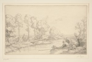 Vila vid flodstranden av Alphonse Legros