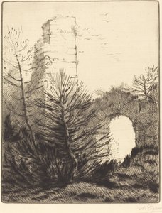 Ruinerna av ett kloster Les ruines du monastere. av Alphonse Legros